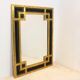 Mirror in gilded wood and black glass by Deknudt Belgium