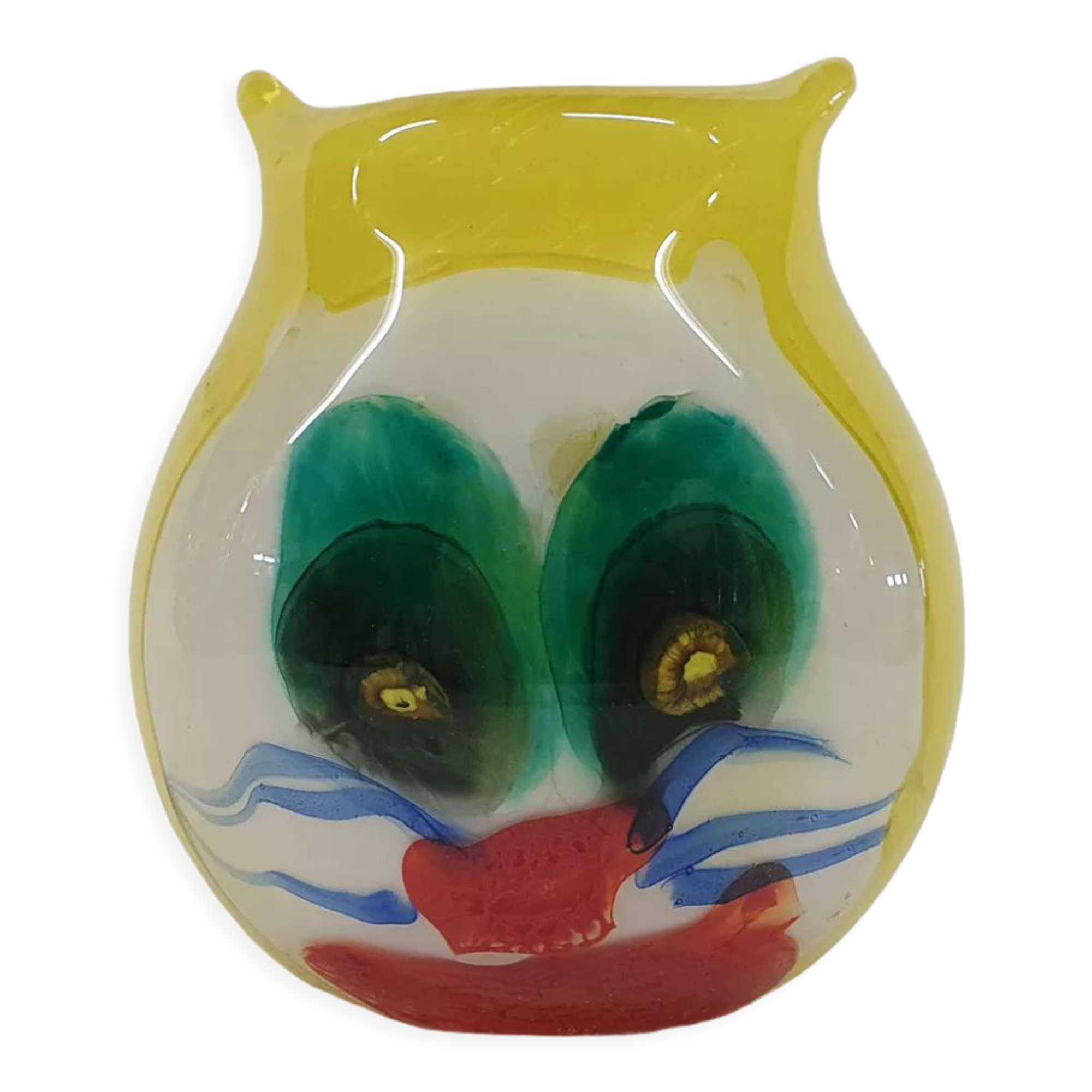 Glass vase with cat figure, Murano, Italy 1960's