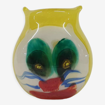 Glass vase with cat figure, Murano, Italy 1960's