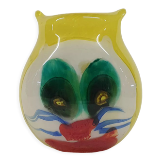 Glass vase with cat figure, Murano, Italy 1960's