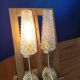 Pair of vintage 1970 glass and metal wall lights