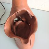 Ceramic lamp terracotta and lampshade wool 50/60
