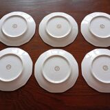 6 Limosa hard porcelain dessert plates (Limoges)