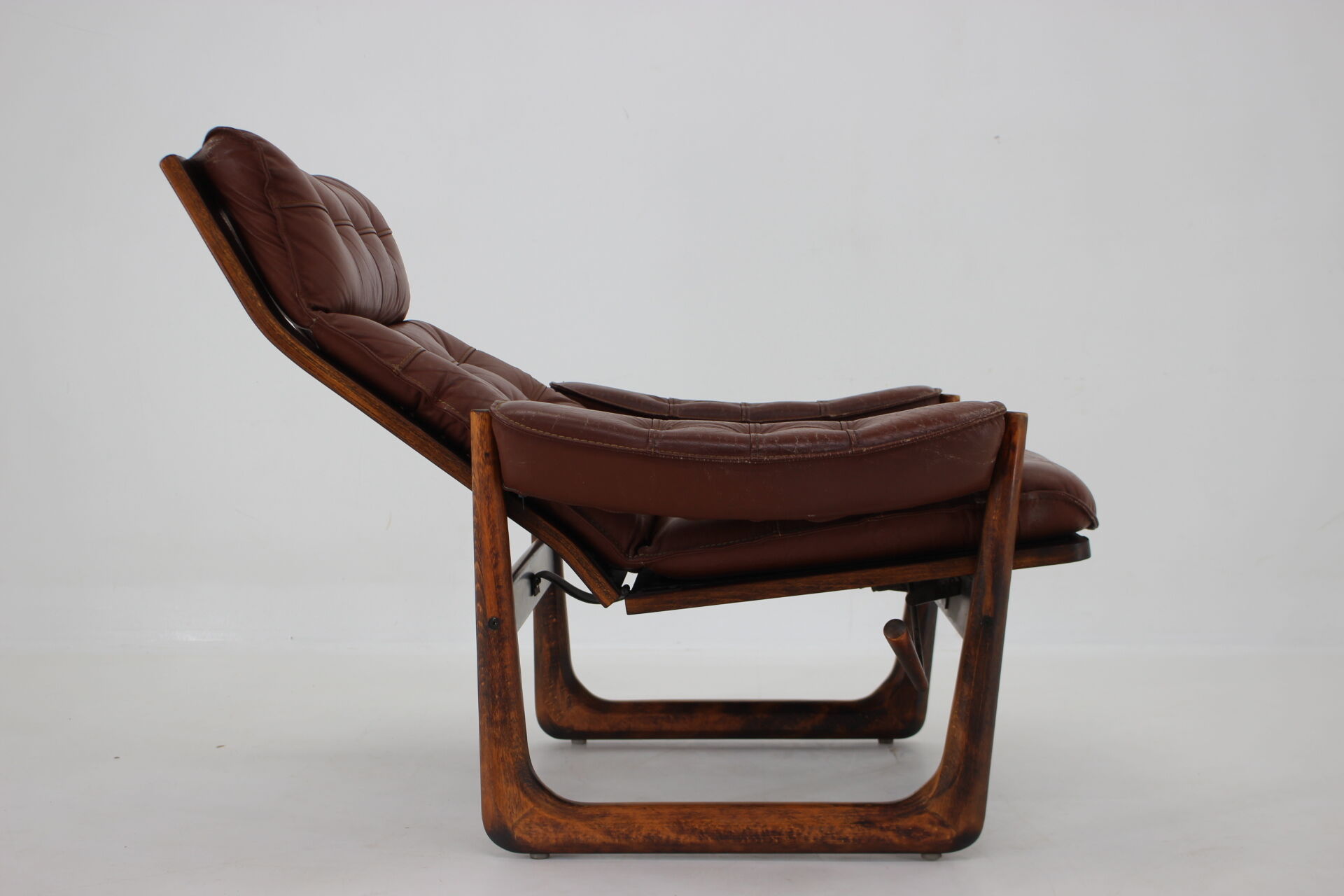 1960s adjustable leather armchair by Genega Mobler, Denmark