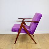 Vintage armchair like VAR purple velvet - 2 pieces available