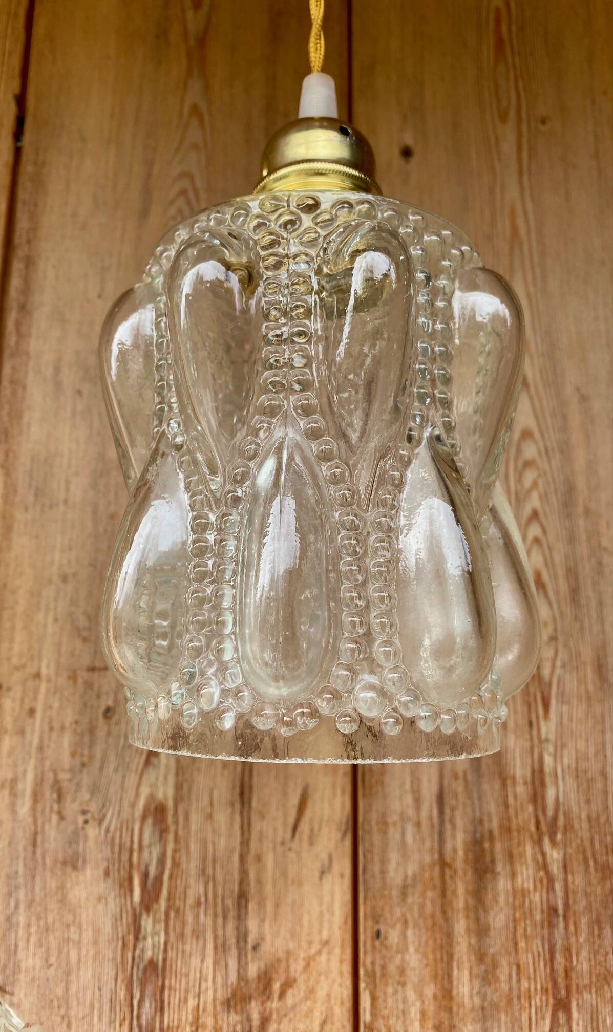 Vintage bubble glass pendant globe