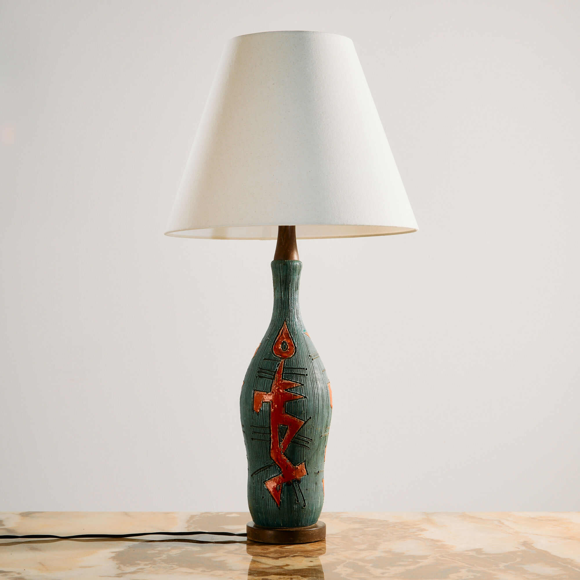 Ceramic table lamp by Jiří Georges & Paul Pannier