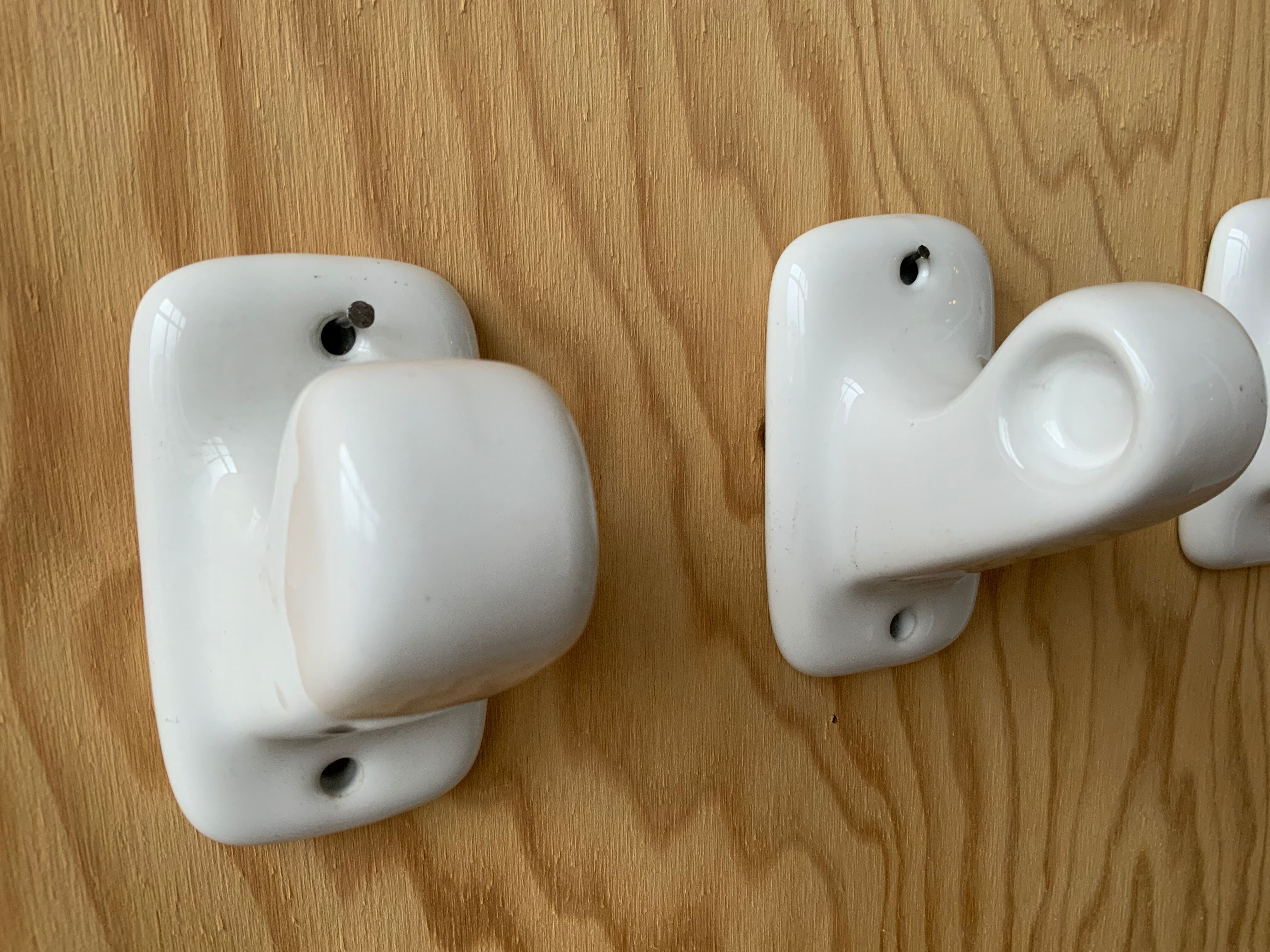Vintage ceramic hooks