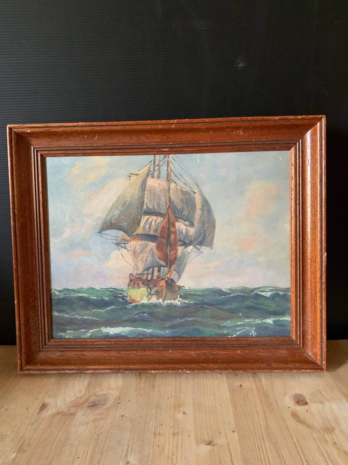 Oil painting on marine panel