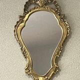 Baroque mirror in wood and gilded stucco in Louis XV style - 37 x 64 cm