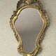 Miroir baroque bois et stuc doré style Louis XV - 37 x 64 cm