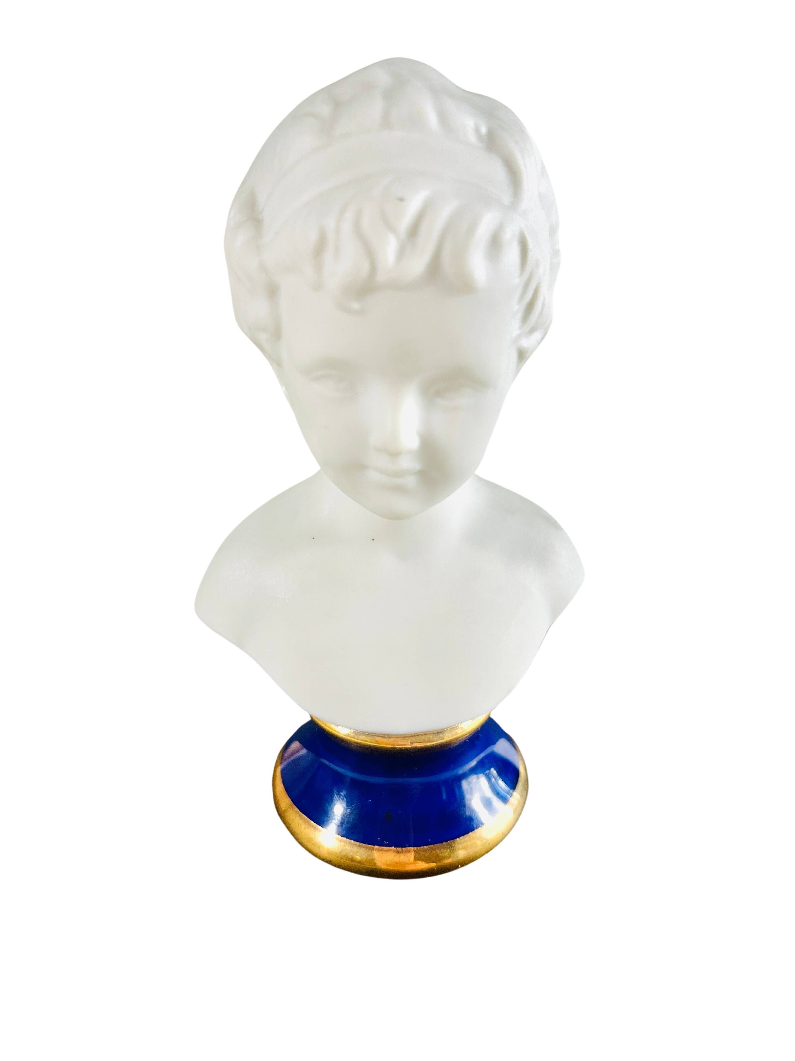 Biscuit child bust, Limoges porcelain