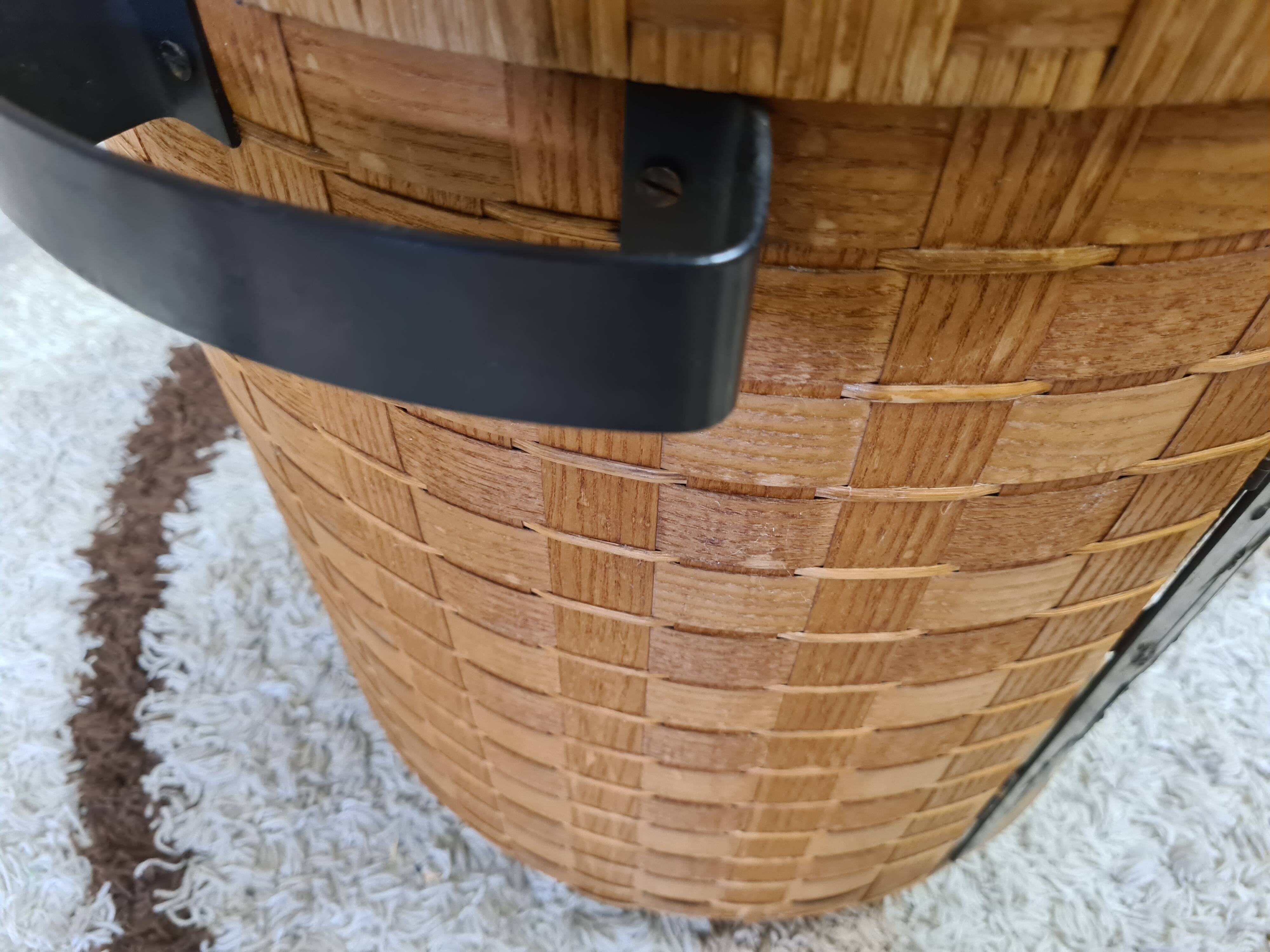 Vintage Rattan Brutalist Bar Cart