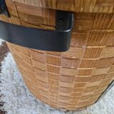 Vintage Rattan Brutalist Bar Cart