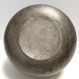 High-Quality Art Deco Burnished Silvered Brass Vase, Italy