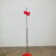 Miwi red metal spot floor lamp, vintage