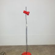 Miwi red metal spot floor lamp, vintage