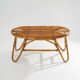 Table basse ovale en osier, années 1950