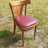 Set of 41 bistro chairs seated red skaï