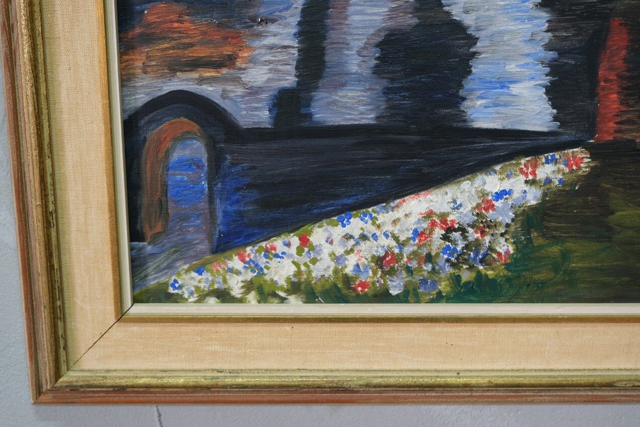 Lennart Hall, Swedish abstract painting, 1960s, Oil on panel, Framed