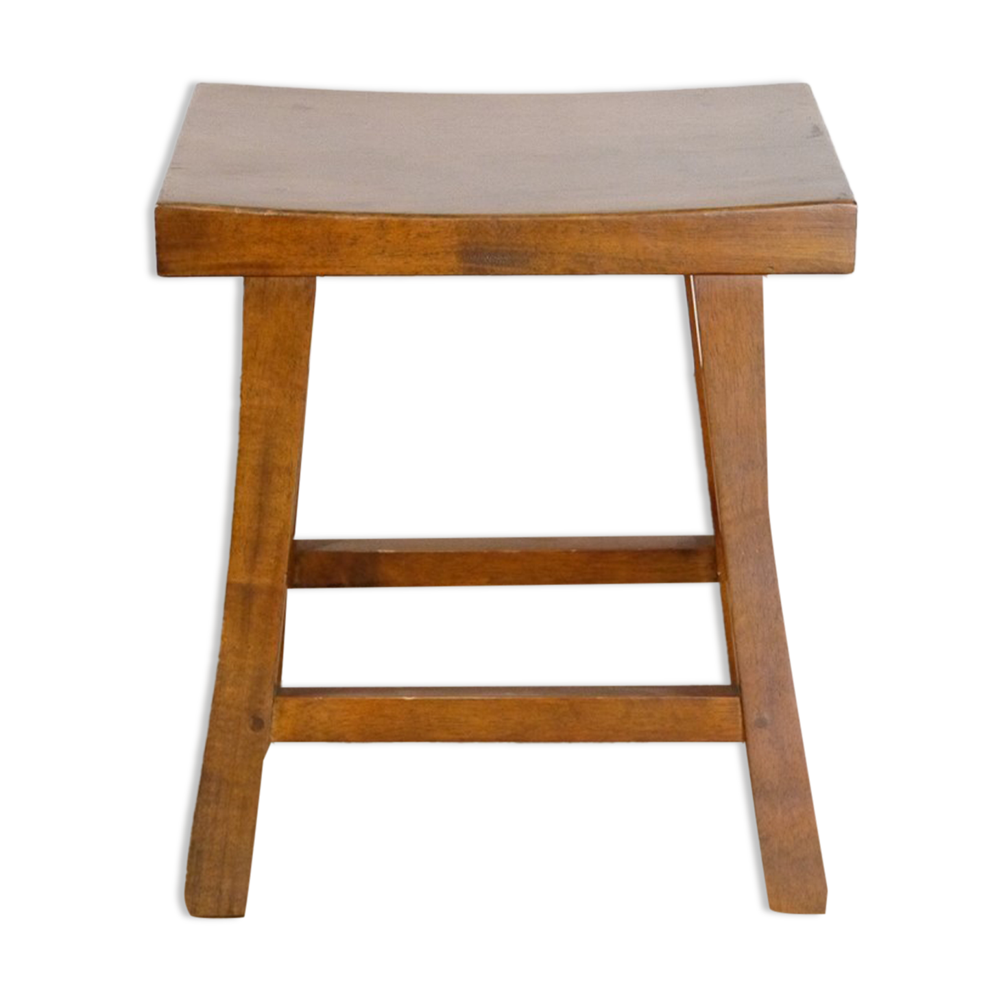 Tabouret brutaliste en acajou 1960