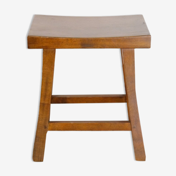 Brutalist mahogany stool 1960
