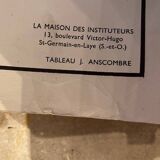 Old educational school poster the human body and muscles table n°1