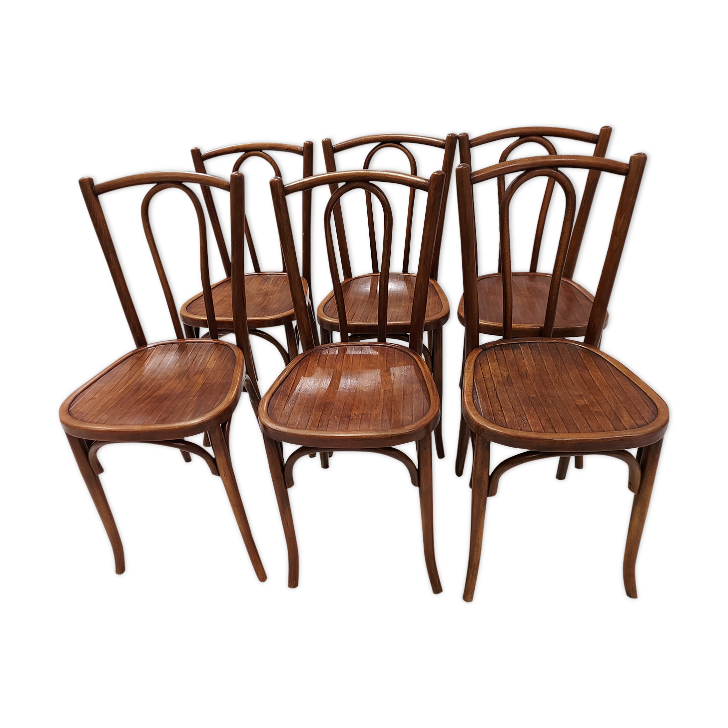 Suite of 6 vintage bistrot chairs 1930s