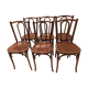 Suite of 6 vintage bistrot chairs 1930s