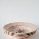 Set of 4 Digoin Sarreguemines soup plates, flowering roses, 1950