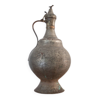 Pichet à eau turc antique en métal, Empire ottoman, très ancien, années 1880