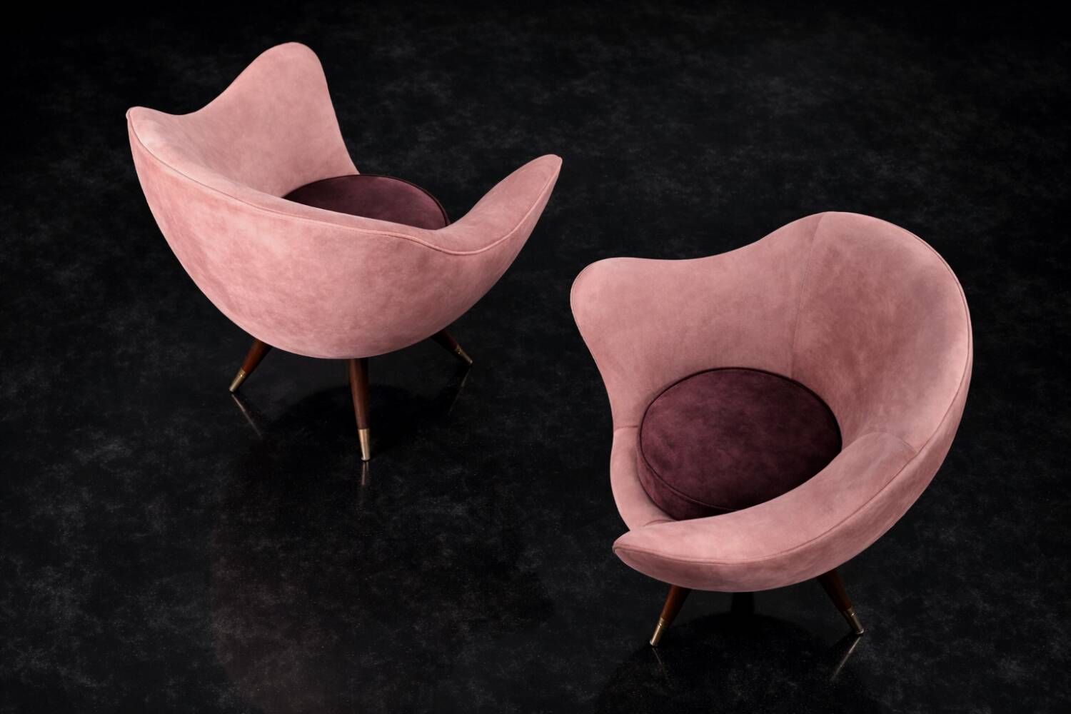 Vintage Mid-Century Space Age Velour Lounge Set from Paged, 1972, Set of 3