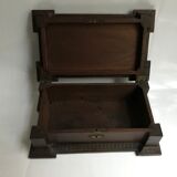 Boîte ancienne en bois marron des années 50