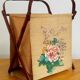 Travailleuse pliante paille de riz & bambou 1960