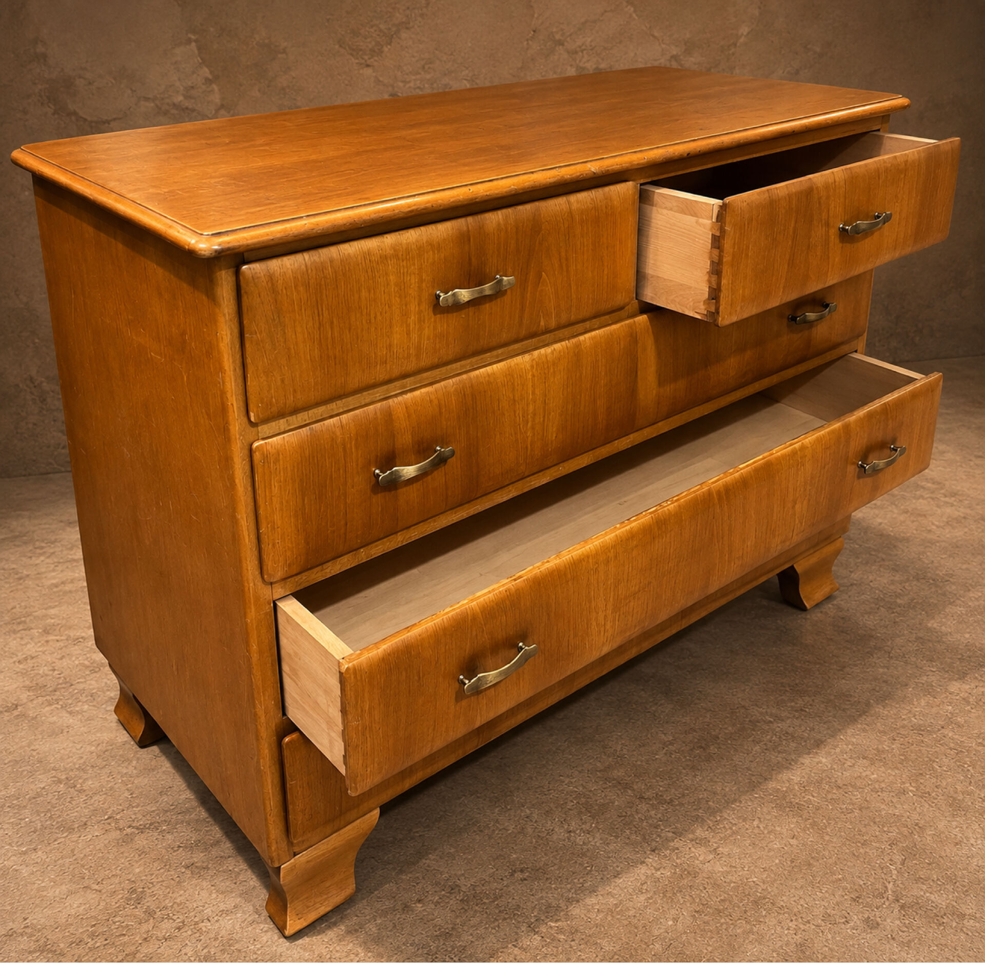 Blonde wood commode France circa 1960