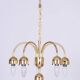 Mid-Century Chandelier in Brass and Opaline Glass, Czech, 1950s