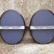 Pair of oval swivel plexi and chrome mirrors 1970