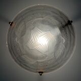 Art Deco washbasin in pressed glass Parakeet décor