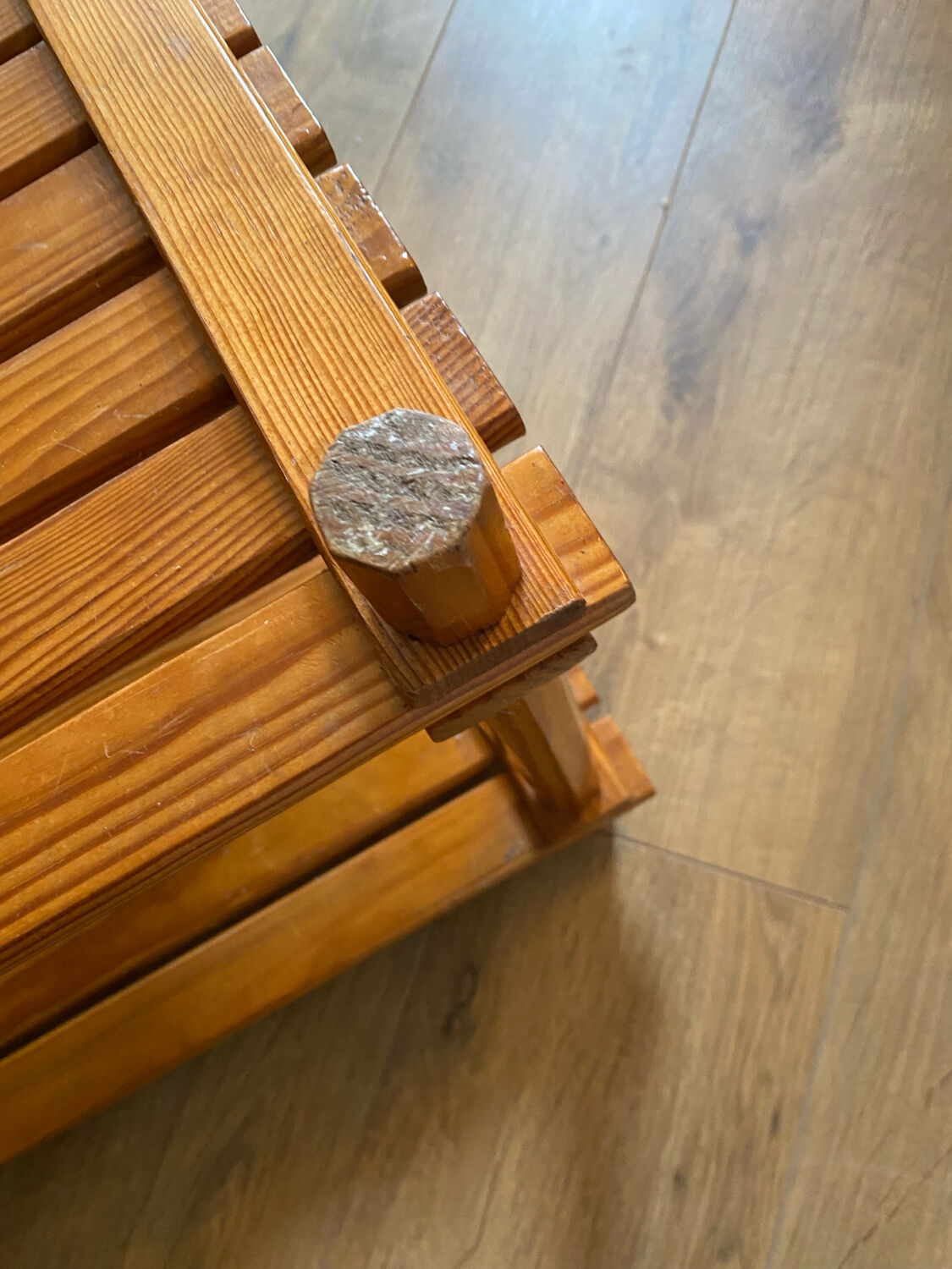 Pine slatted coffee table