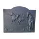 Plaque de cheminée en fonte chevaux de Camargue signé R. Deret 58,5 X 49,5 cm