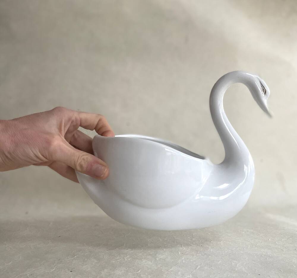 Vintage swan shaped planter