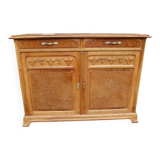 Art Nouveau period sideboard in walnut and walnut burl from the 1900s, Nancy school