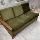 Scandinavian teak bench bed 140