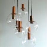 Large Copper & Glass Pendant Lamp from Raak, 1960s