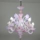 Extraordinary Murano Glass Chandelier adorned with Pink Flowers