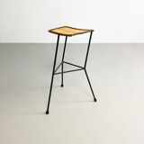 Rattan and Iron Bar Stool by Dennis Lennon, England, c.1950