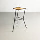 Rattan and Iron Bar Stool by Dennis Lennon, England, c.1950