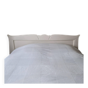 Large antique white wooden headboard, 190 cm wide.