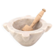 Marble mortar and wooden pestle, nineteenth century