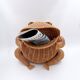 Vintage wicker frog and scoubidou, Olivier Cajan, 1970s